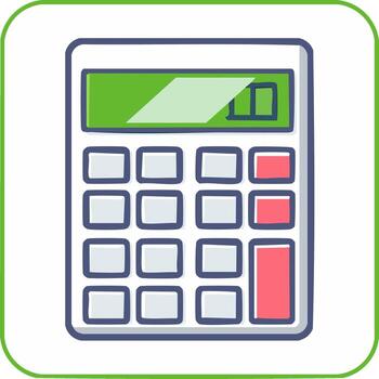 estilizado calculadora con monitor y botones para matemático cálculos y financiero aplicaciones vector