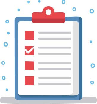 Checklist on clipboard icon with a completed task. To do list and productivity concept illustration vector