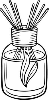 aromaterapia Junco difusor con natural esencial aceites y palos vector