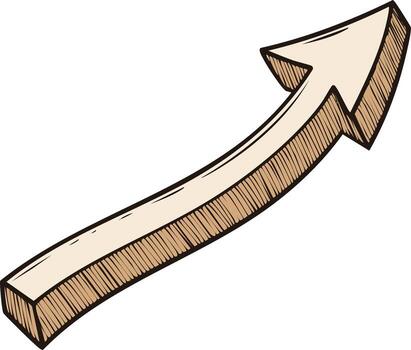 Hand Drawn Growth Arrow Pointing Upward Concept for Progress, Development and Positive Direction vector