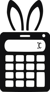 Calculator with rabbit ears and temperature display for Easter and spring themes vector