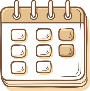 sencillo mano dibujado calendario ilustración con blanco fechas para planificación hora Planificación y eventos vector