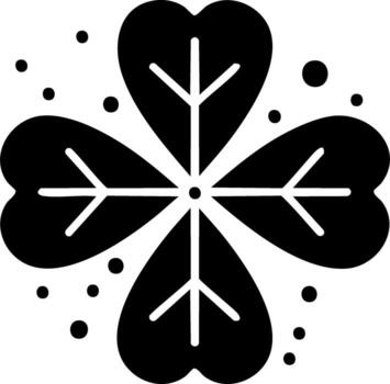 Stylized four-leaf clover with radiating lines and dots vector