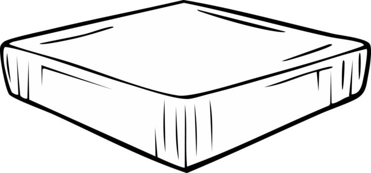 Simple black and white illustration of a block. Graphic element for design vector