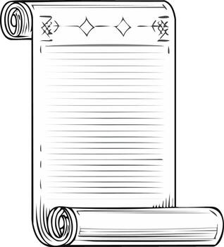 Scroll Illustration with Diamonds and Abstract Designs for Text or Messages vector