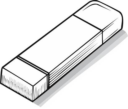 Isometric view of an eraser illustration, drawing tool graphic art element vector