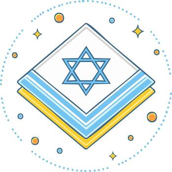 Star of David emblem icon design with decorative elements vector