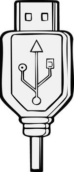 universal de serie autobús USB gráfico de conector con flecha y circulo forma vector