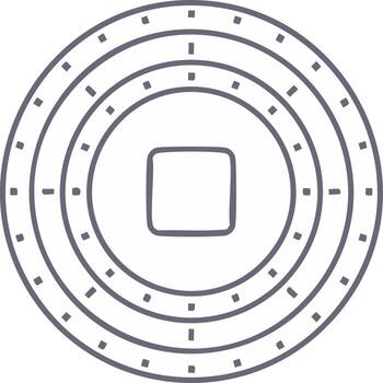 Abstract geometric circles outline with inner square and dotted patterns vector