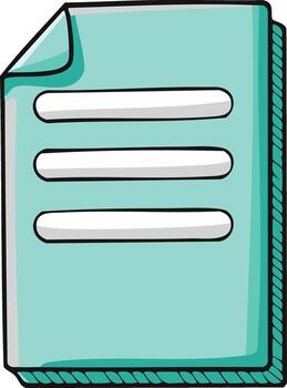 Illustrated document with lines for text entry and a folded corner vector