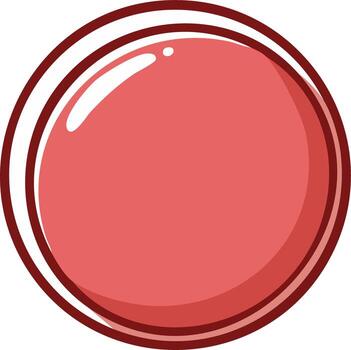 vibrante rojo lustroso circular botón icono con contorno y destacar, moderno gráfico elemento vector