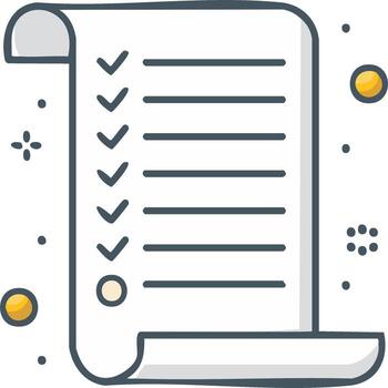 To do list icon with check marks on a paper scroll for planning and productivity vector