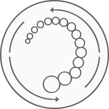 Circular flowchart with connected circles and directional arrows indicating a cycle or process vector