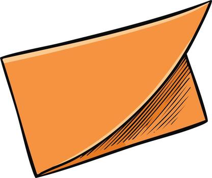 naranja blanco pegajoso Nota con un rizado esquina Listo para un mensaje o recordatorio vector