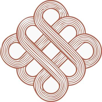 Intricate Endless Knot Symbol Intertwined Lines Decorative Pattern vector