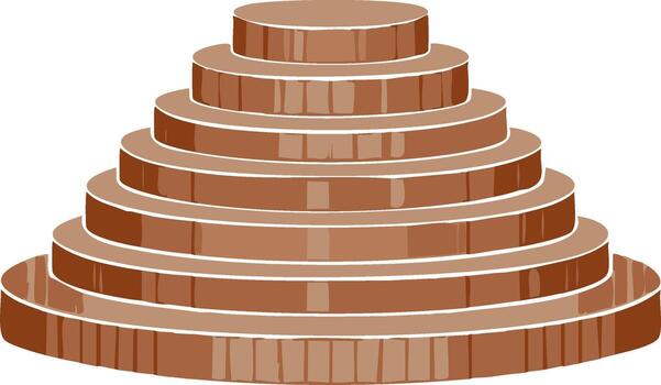 escalonado cónico pirámide estructura ilustración representando niveles etapas y crecimiento vector