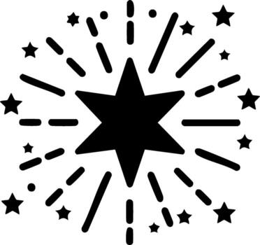 Exploding Starburst with Small Stars and Streaks Icon vector