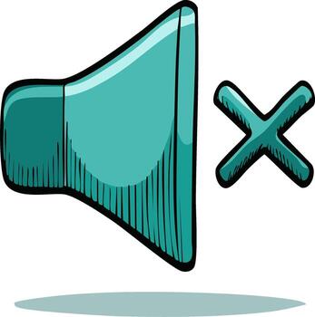 Mute Speaker Icon with Cross Symbol Notification vector