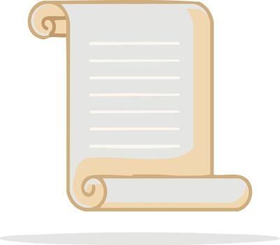 Illustrated Scroll with Lines for Writing or a Document to be Read vector