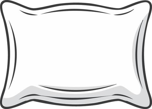 Stylized illustration of a fluffy pillow with curved edges and shading vector