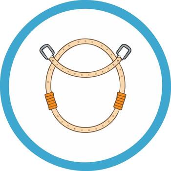 Circular rope with carabiners and hand grips symbolizes connection and support vector