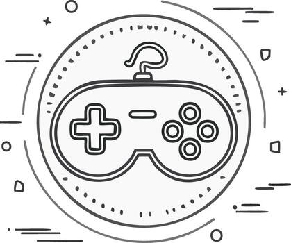 garabatear bosquejo icono de un retro juego controlador vector