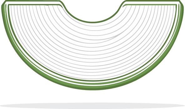 Stylized macaroni illustration with green border and parallel lines for designs and menus vector