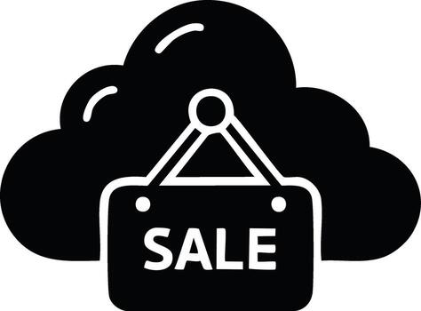 Cloud computing and data storage with sale text vector