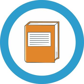 Orange Book Inside Circular Border Ready to Read and to Learn Illustration vector