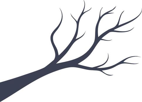 Stylized Tree Branch Silhouette for Graphic Design Resources and Fall Art Project vector