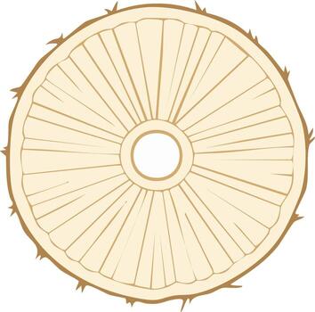 Stylized round cross section of a plant stem with internal patterns vector