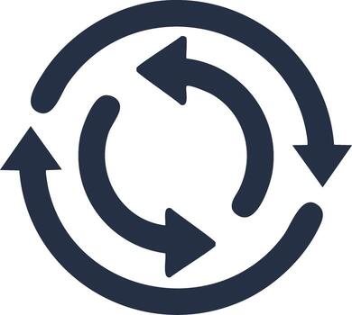 circular flecha símbolo con direccional fluir indicando ciclo o proceso lazo vector