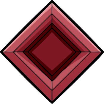 Ruby Red Diamond Shape Abstract Geometric Pattern Layered Design Graphic Design Element vector