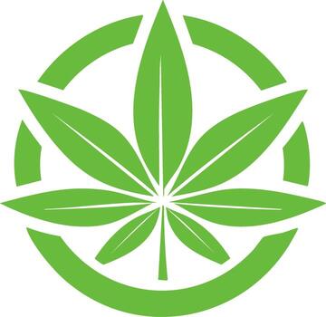 verde marijuana hoja símbolo dentro un segmentario circulo vector