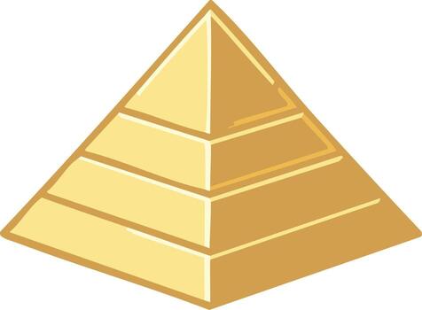 Golden Pyramid Structure, Illustration, 3D Shaped Structure, Layers and Concept vector