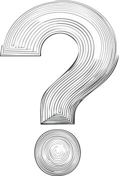 Illustration of a question mark with a layered, textured design vector