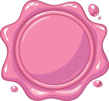 Shiny Pink Wax Seal Frame Illustration with Empty Space for Text or Image vector