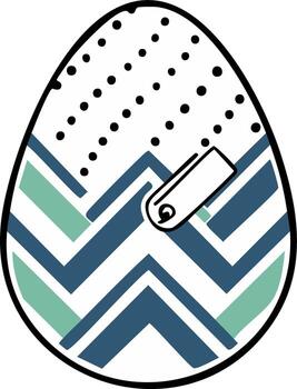 Artistic Easter Egg with Geometric Pattern and Black Dots for Spring Celebration vector