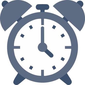 Classic Alarm Clock Icon Showing Time Concept Reminder and Notification Flat Design vector