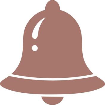 sencillo marrón notificación campana icono para web alertas, recordatorios, y suscripción mensajes vector