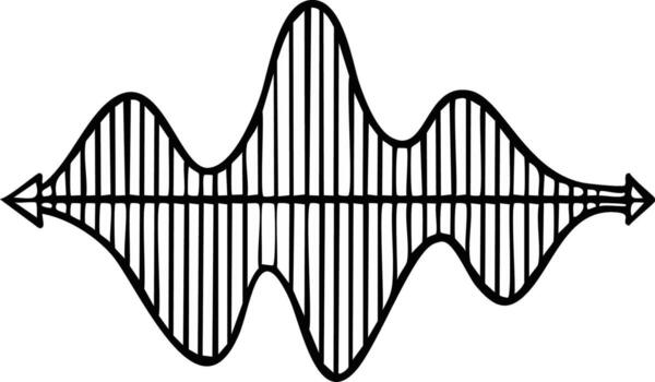 Sound Wave with Arrows Hand Drawn Sketch Illustrates Communication Concepts vector