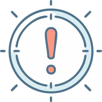 Alert Sign with Circular Frame Depicting Warning and Urgent Notification vector