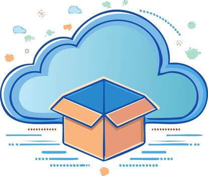 digital nube almacenamiento caja datos transferir información tecnología concepto vector