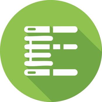 White Bar Graph Icon with Rounded Edges on Round Green Background with Shadow vector