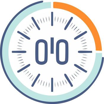 Temporizador ilustración demostración hora reloj gráfico elemento cuenta regresiva Temporizador circulo vector