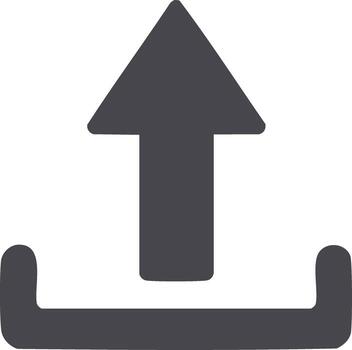 Upload symbol or icon, gray arrow pointing upwards, data transfer concept vector