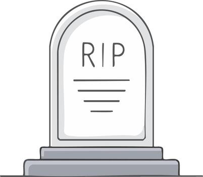Rest in Peace Grave Marker with Rounded Top and Simple Design with Minimalist Lettering vector