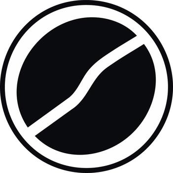 Black coffee bean symbol inside a white circle with a slash across it vector