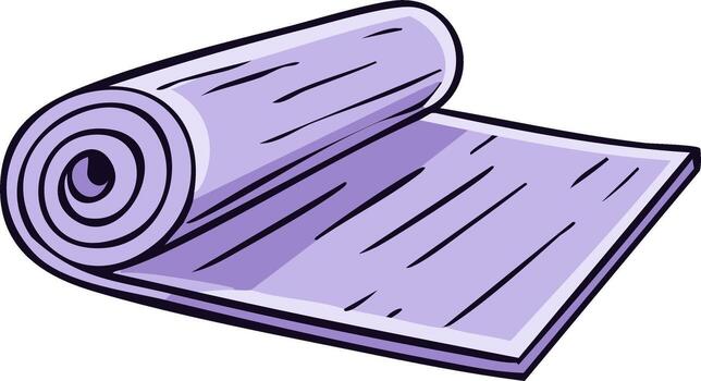 Light Purple Exercise Mat Unrolled and Rolled Showing Texture and Fitness Preparation vector