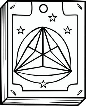 magia libro con geometría figura circulo estrella y Luna línea Arte estilo vector